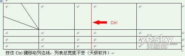 用Ctrl键和Shift键灵活调整Word2007表格列宽