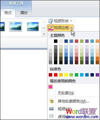PowerPoint2010������Ƶ�߿����ɫ����ʽ�ʹ�ϸ����